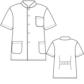 Patron ropa, Fashion sewing pattern, molde confeccion, patronesymoldes.com Camisa dentista 2828 UNIFORMES Chaquetas